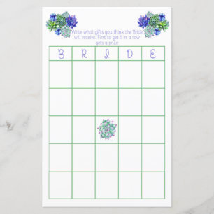 Papier Jeu de bingo de mariage réussi