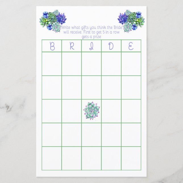 Papier Jeu de bingo de mariage réussi (Devant)