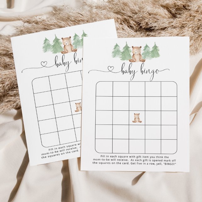 Papier Jeu de bingo de petit ours de pin sylvestre (Créateur téléchargé)