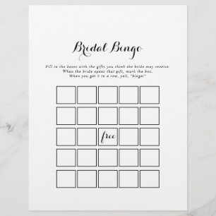 Papier Jeu de bingo nuptiale de calligraphie moderne