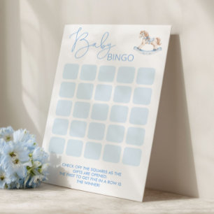 Papier Jeu de bingo pour baby shower Cheval à bascule Vin