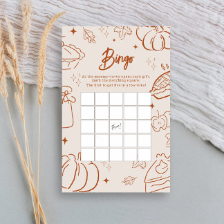 Papier Jeu de Bingo pour Baby Shower d'automne Little Cut
