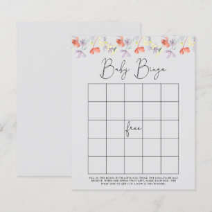Papier Jeu de bingo pour baby shower Fleurs sauvages