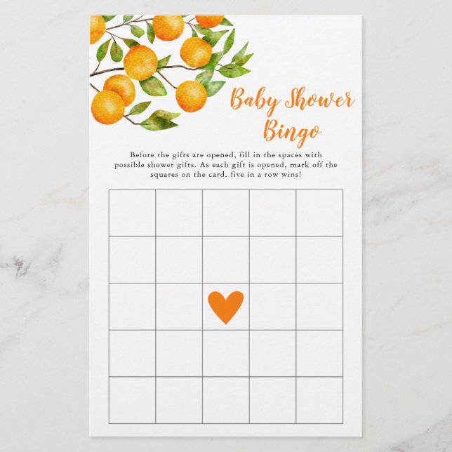 Papier Jeu de Bingo pour Baby Shower Little Cutie (Devant)