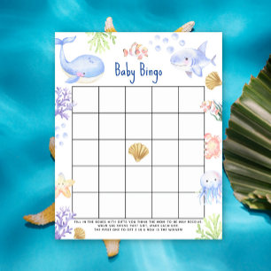 Papier Jeu de bingo pour baby shower sur le thème des ani