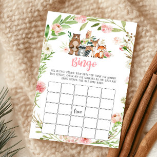 Papier Jeu de bingo pour baby shower sur le thème floral