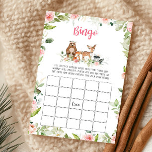 Papier Jeu de bingo pour baby shower sur le thème floral