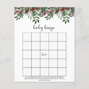 Papier Jeu de bingo pour bébé d'hiver à feuillage persist