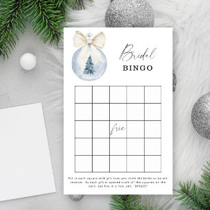 Papier Jeu de bingo pour la douche de mariée d'hiver bleu