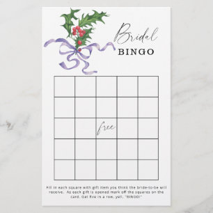 Papier Jeu de bingo pour la douche nuptiale d'hiver