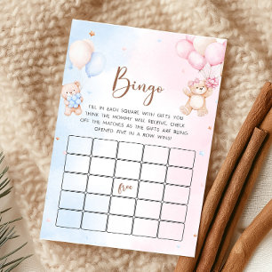 Papier Jeu de Bingo pour la Révélation du Sexe du Bébé av