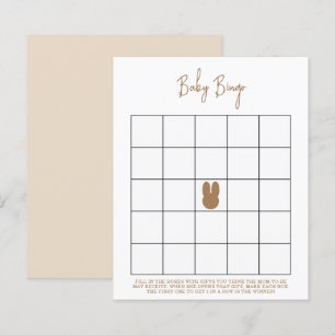 Papier Jeu de bingo simple pour Baby shower lapin