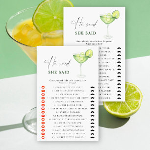 Papier Jeu de bridal shower Margarita Il a dit ou elle a