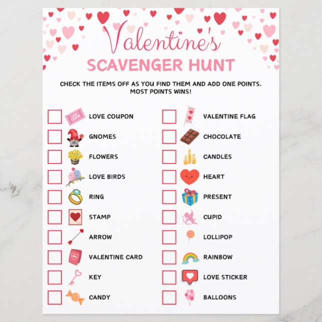 Papier Jeu de chasse à la sauvagine de la Saint-Valentin (Devant)