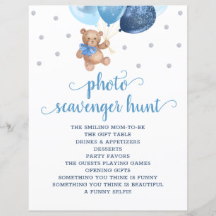 Papier Jeu de chasse au trésor photo Teddy Bear Blue Ball