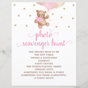 Papier Jeu de chasse au trésor photo Teddy Bear Rose Et O
