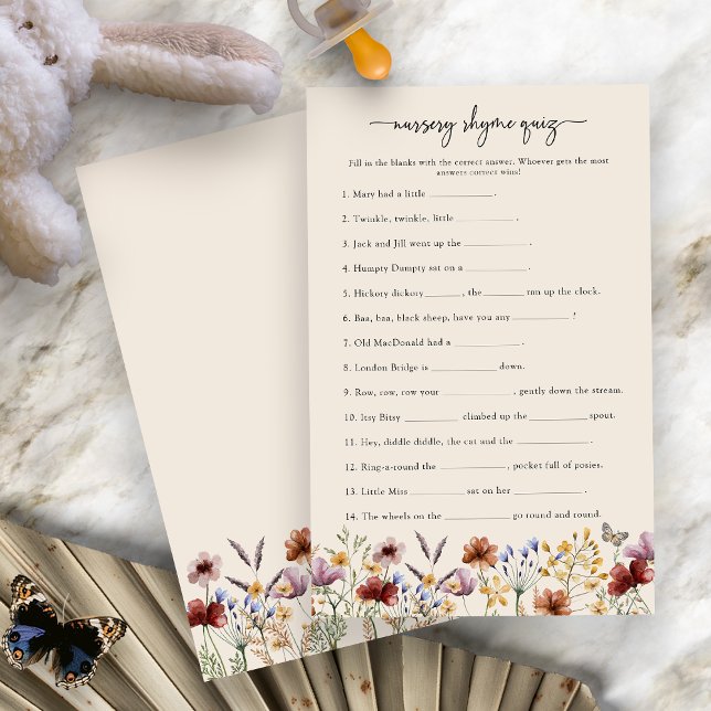Papier Jeu de Comptines (Boho Floral Nursery Rhyme Game by Painted Paperie
)