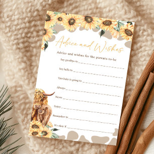 Papier Jeu de conseils et vœux pour vache highland aux to