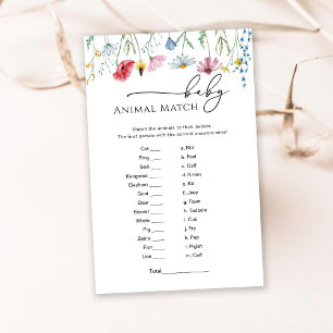 Papier Jeu de correspondance d'animaux bébé Fleurs sauvag