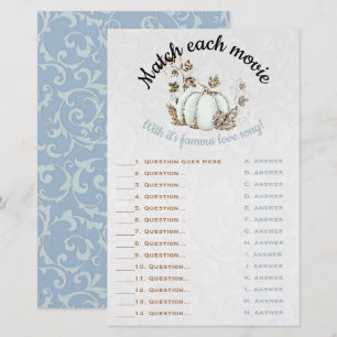 Papier Jeu de correspondance de mariage de citrouille bla