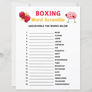 Papier Jeu de course de mots en boîte