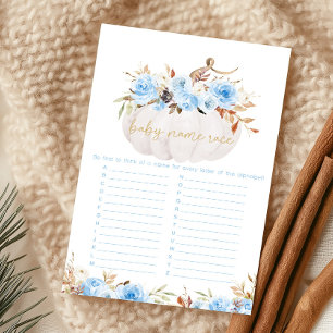Papier Jeu de course de noms de bébé Citrouille florale b