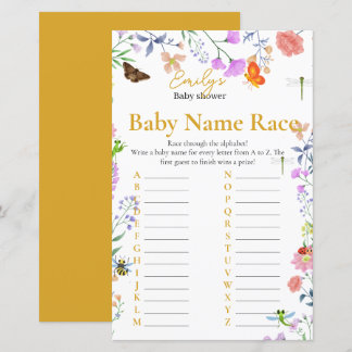Papier Jeu de course de noms de bébé Little Love Bug pers