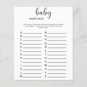 Papier Jeu de course de prénoms pour bébé