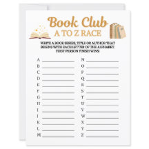 Jeu de course du club de lecture de A à Z