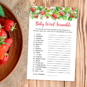 Papier jeu de désordre de mots Bébé Fraise