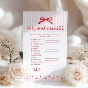 Papier Jeu de désordre de mots bébé Ruban Rouge Coquette