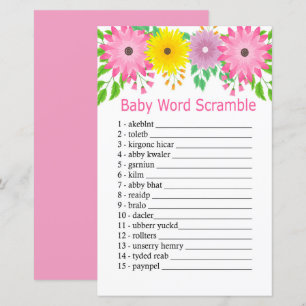 Papier Jeu de désordre de mots de bébé fleurs colorées