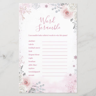 Papier Jeu de désordre de mots Flocon de neige rose paste
