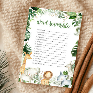 Papier Jeu de désordre de mots pour bébé Safari Wild One
