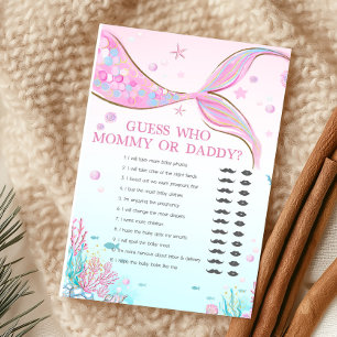 Papier Jeu de devinette Baby Shower Sirène : Maman ou Pap