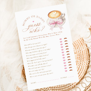 Papier Jeu de devinette Café Coquette Maman ou Papa Bébé