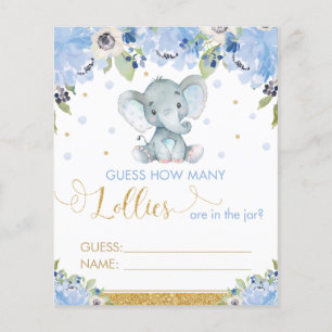 Papier Jeu de devinette de bonbons à l'éléphant floral bl