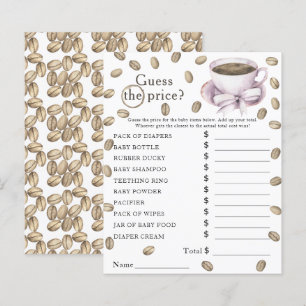 Papier Jeu de devinette de prix de baby shower pour café