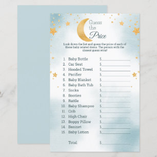 Papier Jeu de devinette de prix pour Baby Shower garçon "