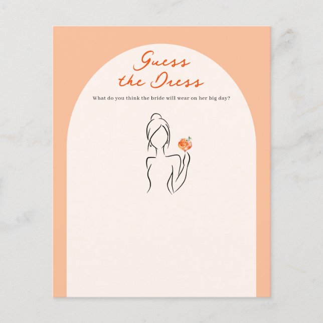 Papier Jeu de devinette de robe Aperol Spritz Enterrement (Devant)