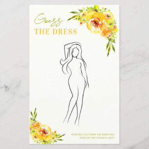 Papier Jeu de devinette de robe de Floral Jaune Citron po