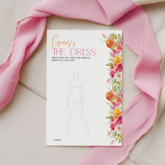 Papier Jeu de devinette de robe de mariage floral citrus
