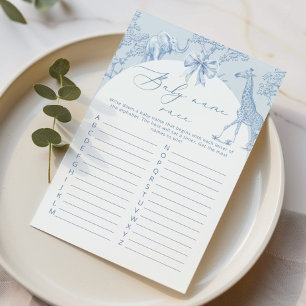 Papier Jeu de devinette du nom de bébé Toile Jungle Baby 
