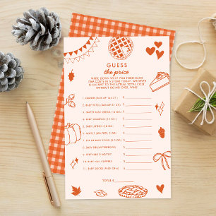 Papier Jeu de devinette du prix pour Baby Shower Little C