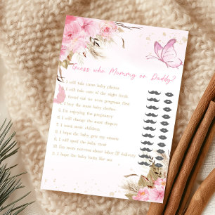 Papier Jeu de devinette Maman ou Papa à fleurs papillon