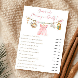 Papier Jeu de devinette Maman ou Papa Fille élevée locale