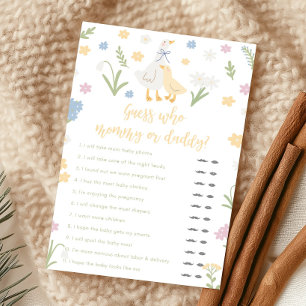 Papier Jeu de devinette pour Baby Shower Bébé Gingham Sil