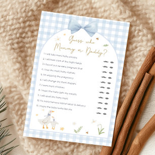 Papier Jeu de devinette pour Baby Shower Canard en Vichy 
