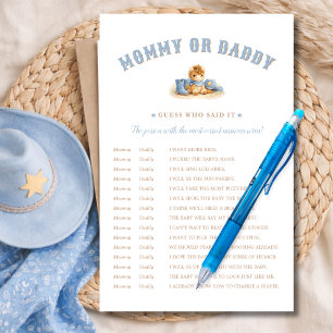 Papier Jeu de devinette pour Baby Shower Little Cowboy Ba