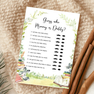 Papier Jeu de devinette pour Baby Shower Nouveau Chapitre